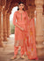 Peach Handwork Embroidery Traditional Pant Style Suit