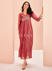 Crimson Red Handwork Fancy Gown