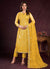 Yellow Sequence Embroidery Pant Style Suit