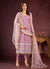 Lavender Sequence Embroidery Pant Style Suit