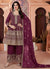 Maroon Golden Sequence Embroidery Traditional Palazzo Suit