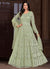Mint Green Thread And Sequence Embroidery Net Anarkali Suit