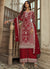Red Embroidery Pakistani Pant Style Suit