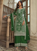 Green Embroidery Pakistani Pant Style Suit