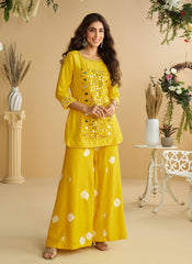 Yellow Mirror Work Co-Ord Set