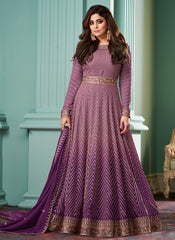 Mauve Ombre Embroidered Bollywood Style Dress