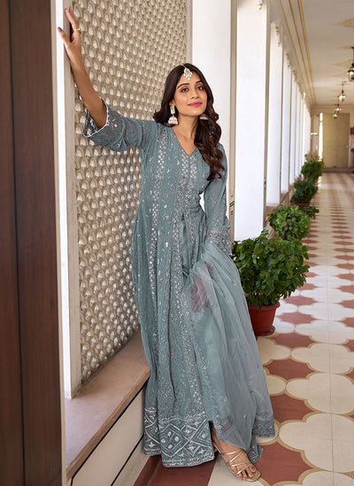 Grey Anarkali Suit In UK