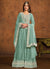 Blue Thread Embroidery Anarkali Palazzo Suit
