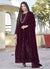 Maroon Thread Embroidery Traditional Anarkali Suit