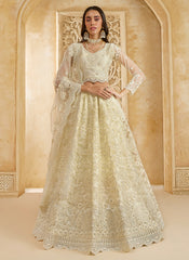 Beige Ivory Ombré Thread Embroidery Lehenga Choli With Dupatta