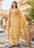 Yellow Multi Embroidery Traditional Pant Suit