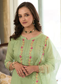 Green Multi Embroidery Traditional Salwar Kameez In USA UK