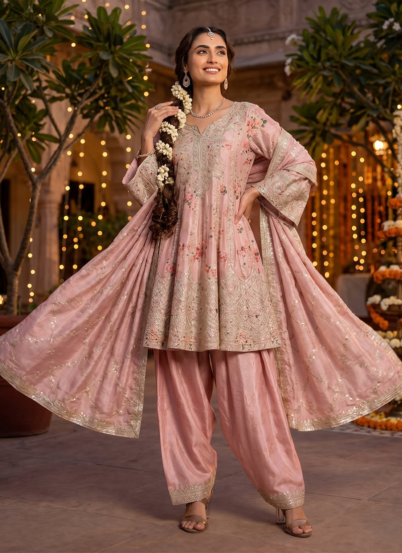 Buy Anarkali Style Patiala Suit In USA