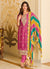 Pink Multi Embroidery Traditional Pant Style Suit