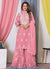 Pink Lucknowi Thread Embroidery Palazzo Suit