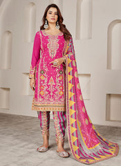 Pink Multi Embroidered Kurti And Dhoti Style Pant Suit