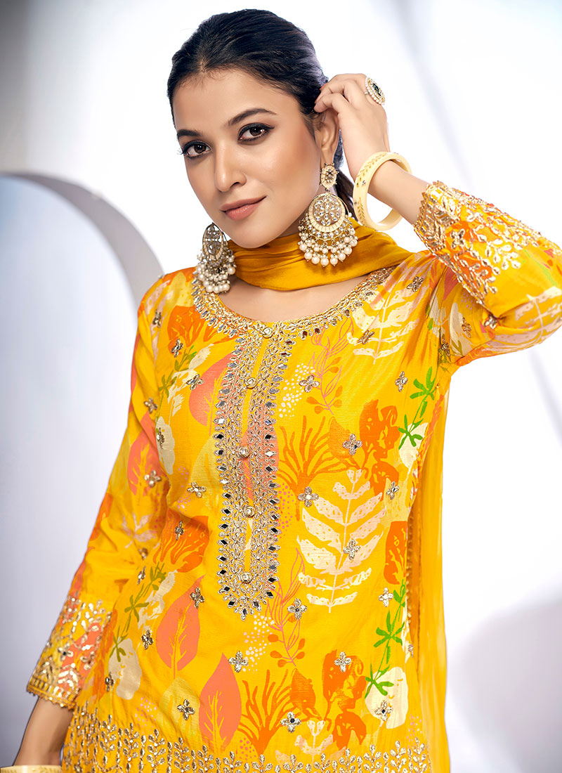 Indian Suits - Yellow Golden Gharara Suit In usa
