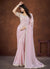 Pink Sequence And Thread Embroidery Saree With Belt
