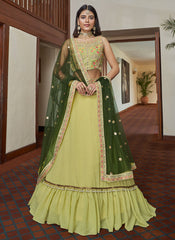 Yellow Multi Embroidered Designer Lehenga Choli