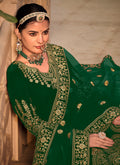 Green Traditional Velvet Anarkali Suit
