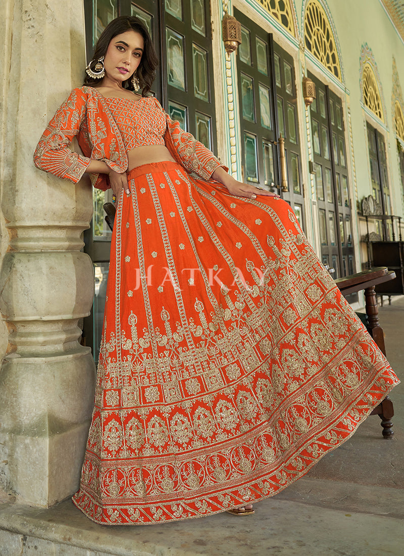 Orange Lehenga Choli