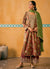 Maroon And Green Embroidered Velvet Kurta Pant Suit