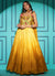 Yellow Sequence Embroidery Ombré Kalidar Anarkali Gown