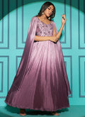 Lavender Sequence Embroidery Ombré Kalidar Anarkali Gown