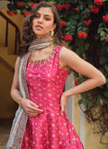 Pink And Grey Khatli Anarkali Gown In USA UK