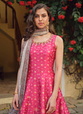 Pink And Grey Khatli Anarkali Gown In USA California