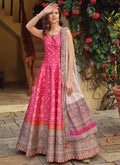 Pink And Grey Khatli Anarkali Gown In USA Germany