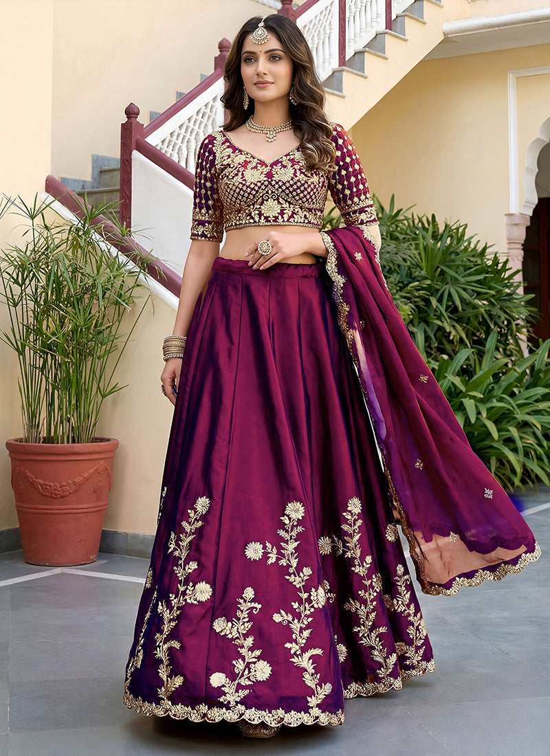 Buy Wine Lehenga Choli