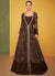Coffee Brown Embroidery Jacket Style Anarkali Gown