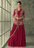 Bridal Red Multi Embroidery Saree Gown With Jacket