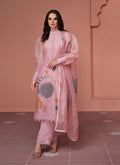 Blush Pink Multi Floral Embroidery Pakistani Pant Style Suit