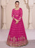 Hot Pink Embroidery Printed Wedding Anarkali Suit