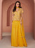 Yellow Multi Embroidery Designer Lehenga Kurti