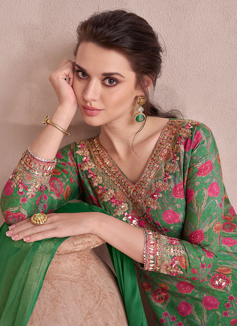 Green Lehenga Suit In Germany