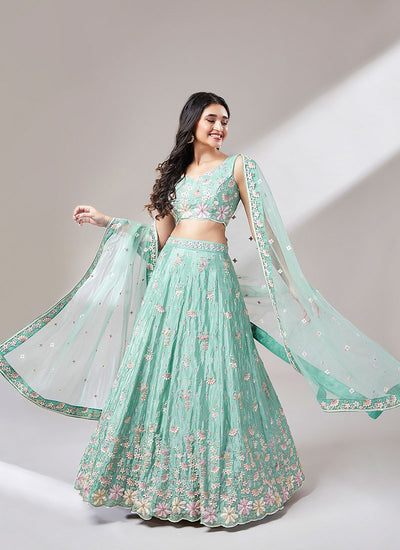 Shop Engagement Lehengas In USA, UK, Canada, Germany, Mauritius, Singapore With Free Shipping Worldwide.