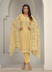 Yellow Embroidery Pakistani Salwar Kameez Suit