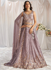 Mauve Purple Multi Embroidery Bridal Lehenga Choli