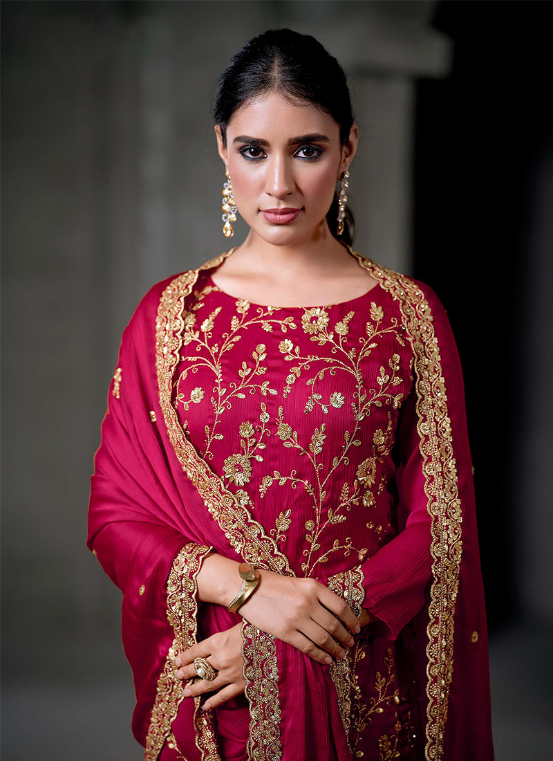 Rani Pink Embroidery Salwar Kameez Suit