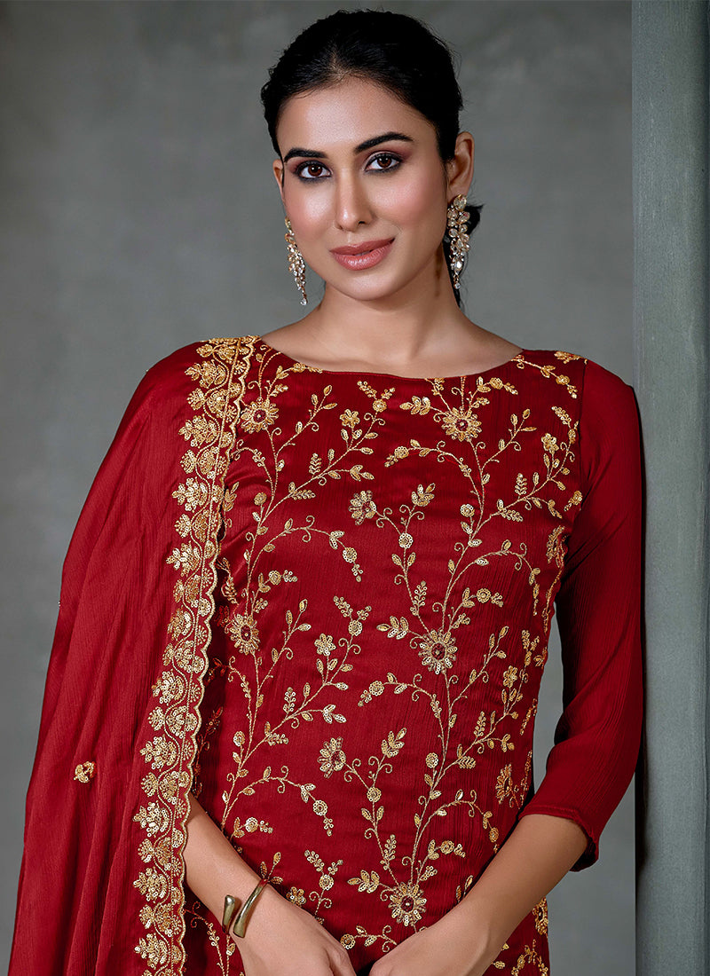 Bridal Red Embroidered Salwar Kameez Suit