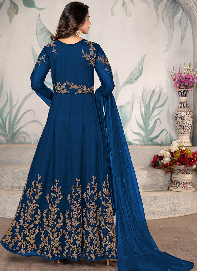 Royal Blue Anarkali Suit In USA UK CANADA Australia