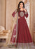 Bridal Red Handwork Embroidery Silk Anarkali Suit