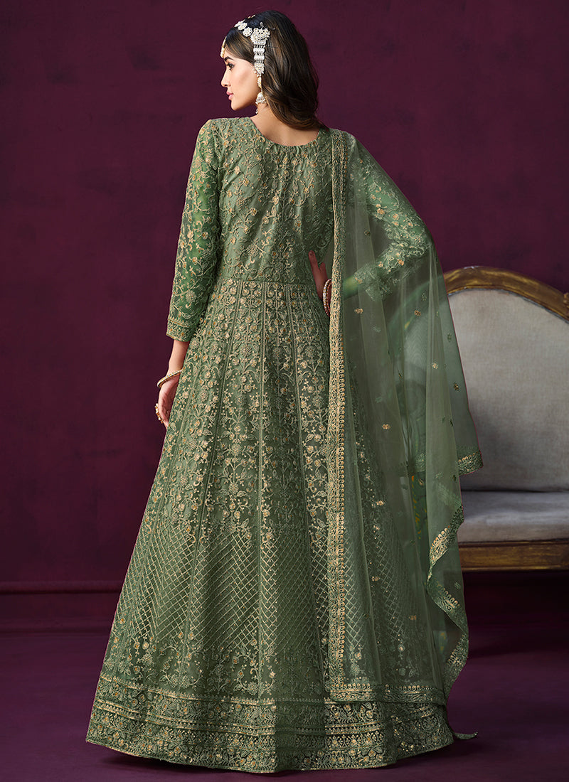 Buy Bridesmaid Dresses In Guelph Green Sequence Embroidery Designer