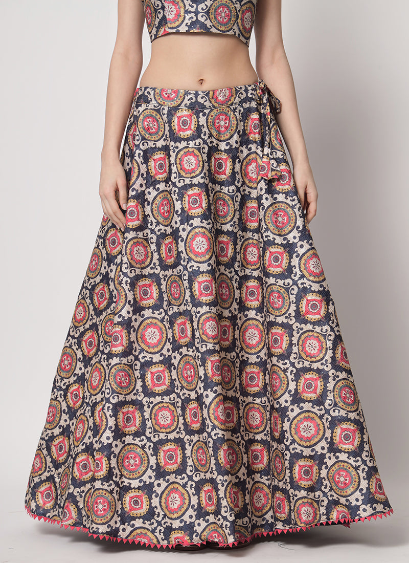 Buy Indian Clothes - Blue Lehenga Choli In USA France