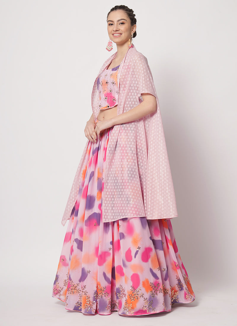 Pinkish Purple Lehenga Choli In USA