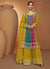 Yellow Multi Sequence Embroidery Anarkali Palazzo Suit