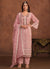Pink Embroidery Straight Suit